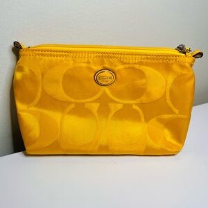 Yellow Coach Cosmetic Pouch